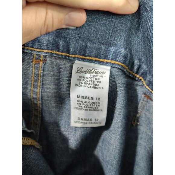 Levi Strauss Stretch 3 Button Closure Women SEXY SIGNATURE JEANS Sz 12 Y2K - Picture 7 of 10